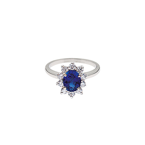 Anello donna Zaffiro e Diamanti DI LEO