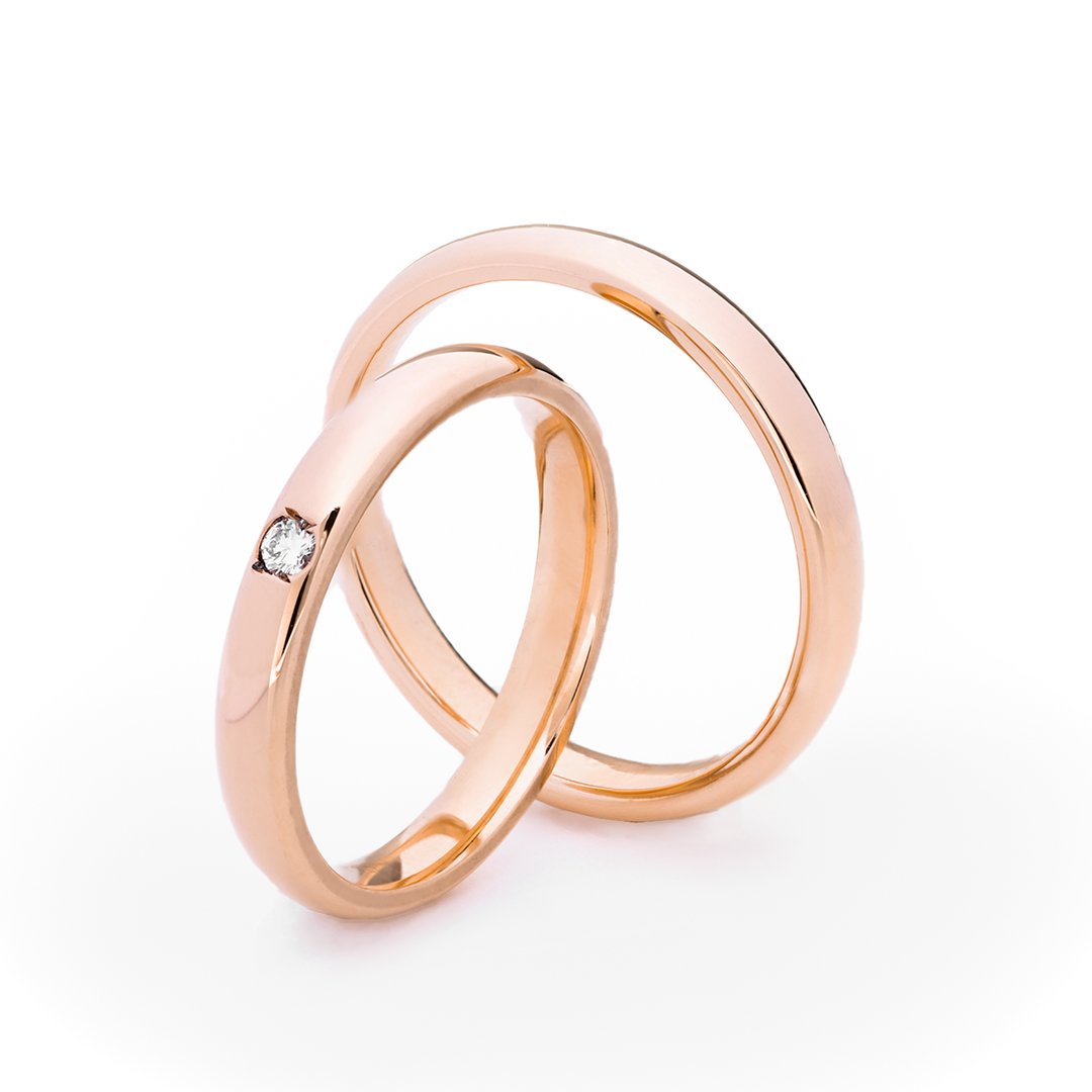 Fede in oro rosa 18KT con diamantino UNOAERRE