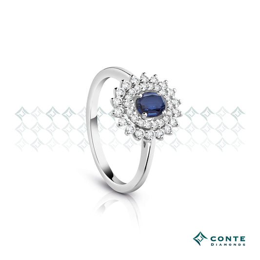 Anello con zaffiro e diamanti CONTE