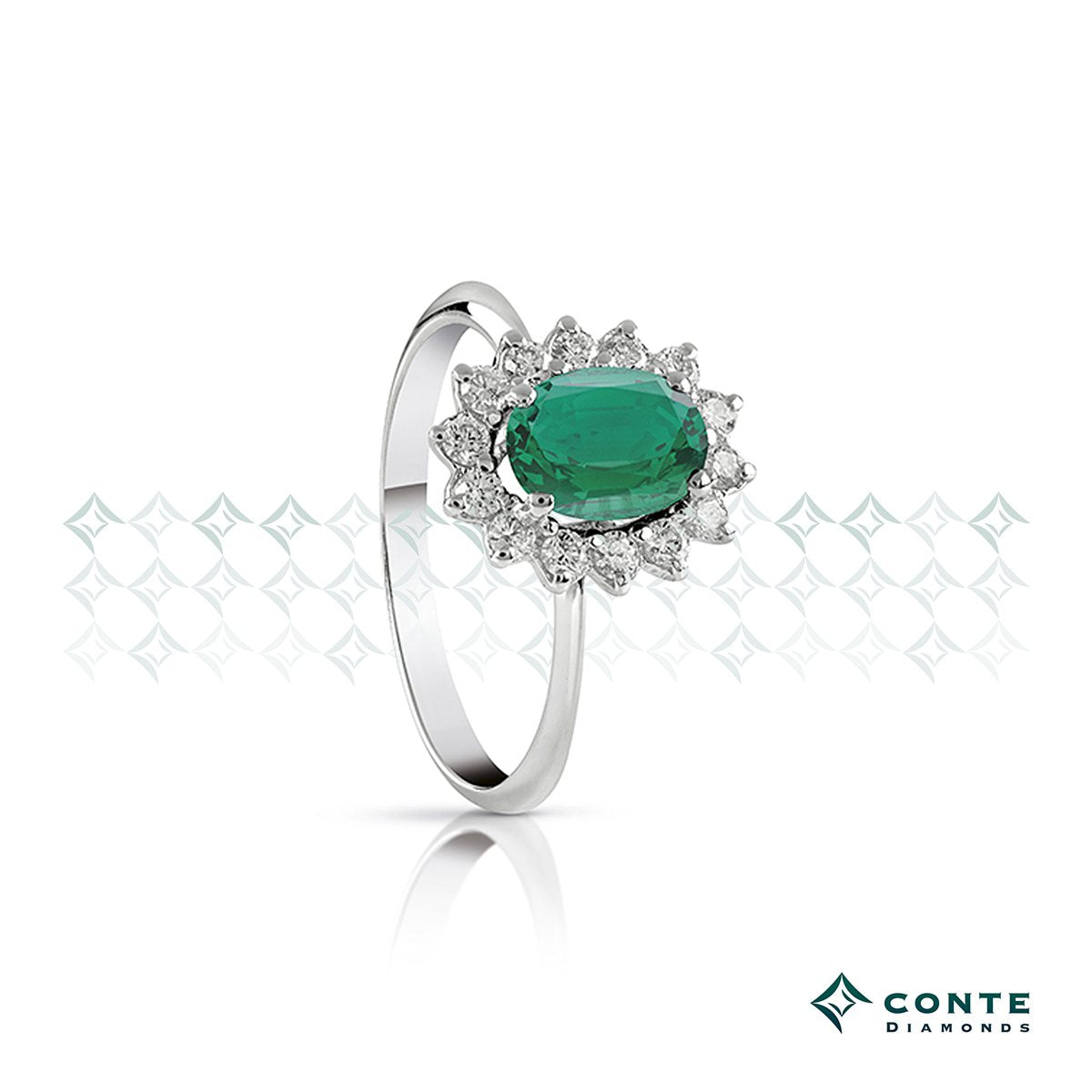 Anello con smeraldo e diamanti CONTE