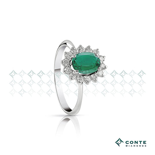 Anello con smeraldo e diamanti CONTE