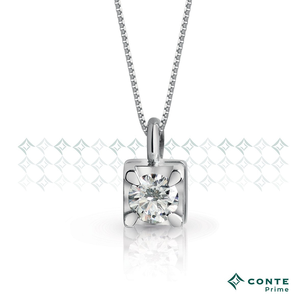 Collana punto luce oro bianco e diamante CONTE