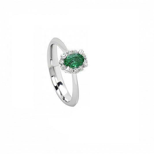 Anello in oro, Diamanti e Smeraldo GIORGIO VISCONTI donna