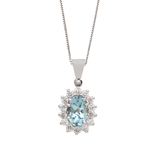 Collana donna Acquamarina e Diamanti DI LEO