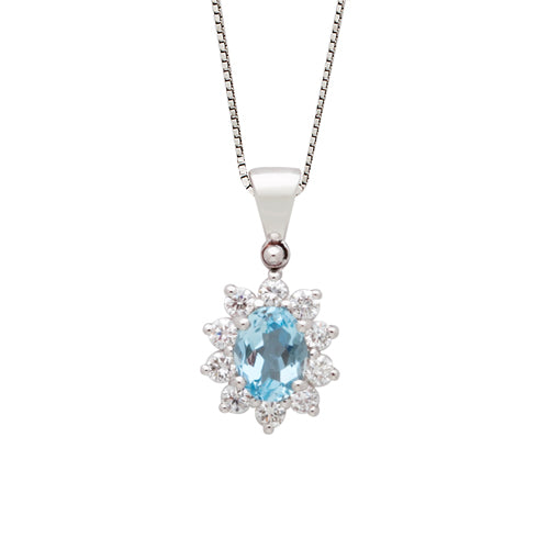 Collana donna Acquamarina e Diamanti DI LEO