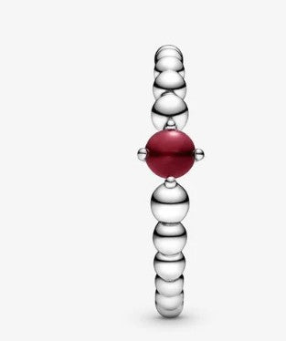 Anello PANDORA rosso scuro decorato con sfere - Biondo Gioielli