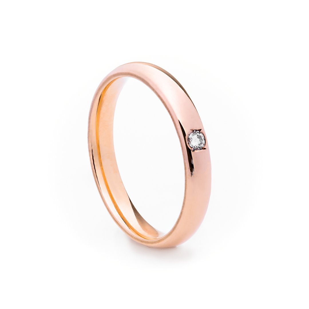 Fede in oro rosa 18KT con diamantino UNOAERRE