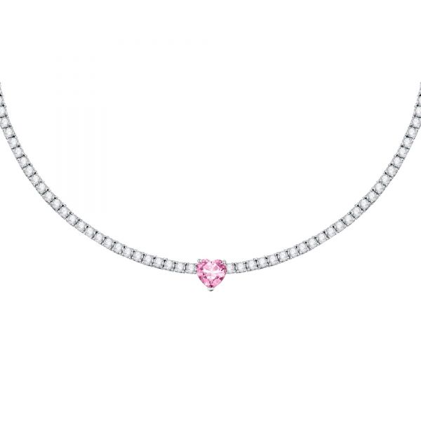 Collana tennis donna zirconi con cuore