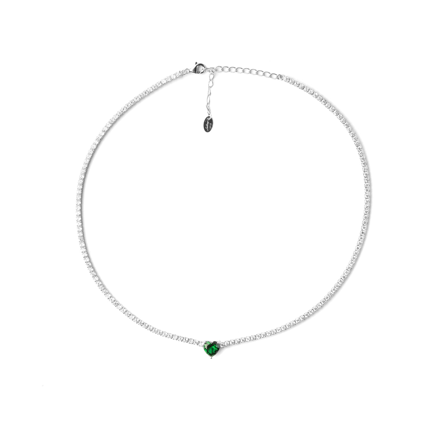 Collana argento tennis zirconi con cuore - Biondo Gioielli