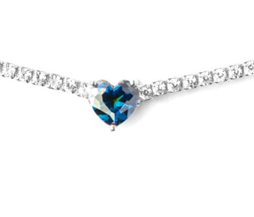 Collana argento tennis zirconi con cuore - Biondo Gioielli